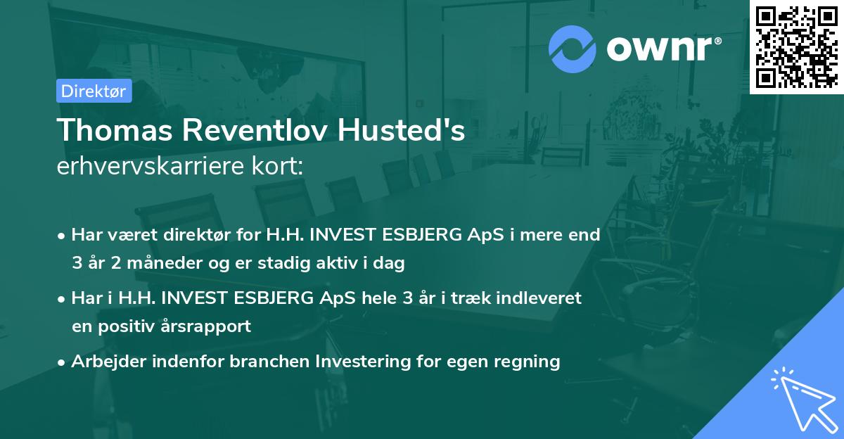 Thomas Reventlov Husted's erhvervskarriere kort