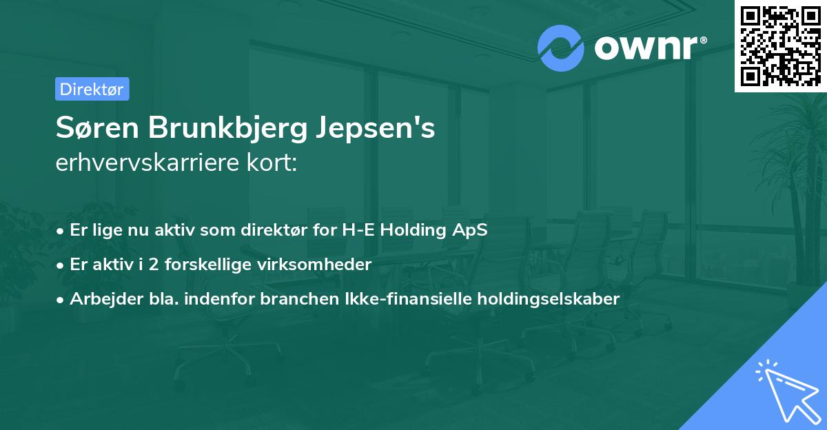 Søren Brunkbjerg Jepsen's erhvervskarriere kort