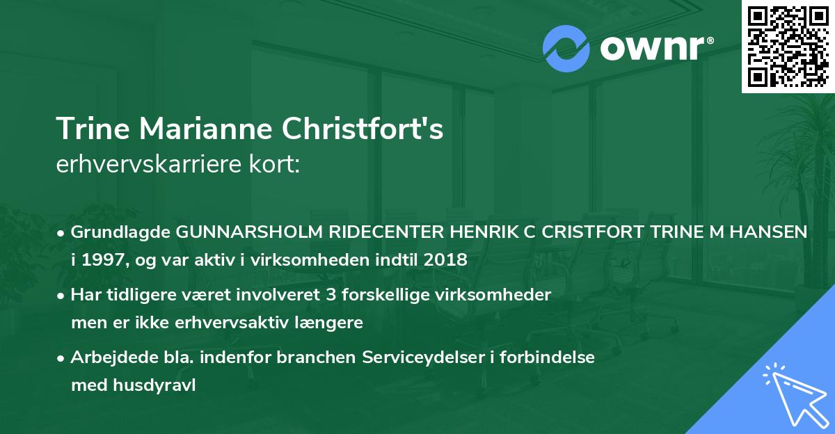 Trine Marianne Christfort's erhvervskarriere kort