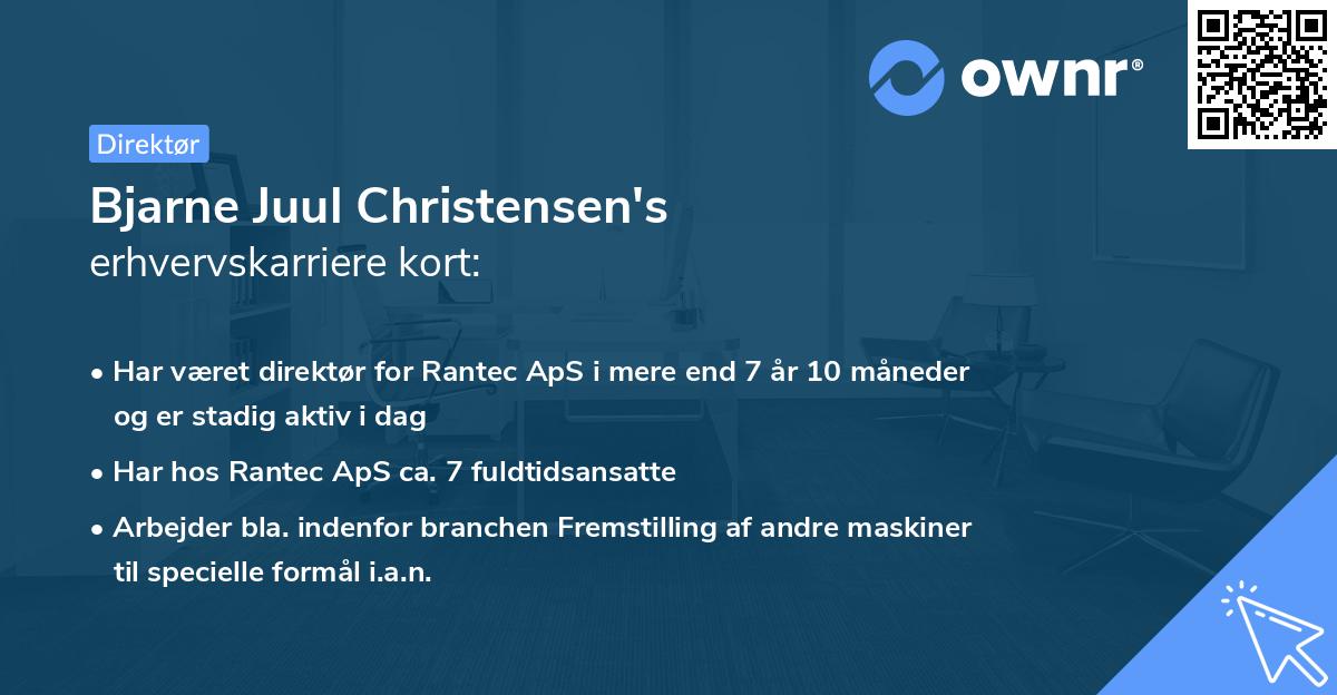 Bjarne Juul Christensen's erhvervskarriere kort