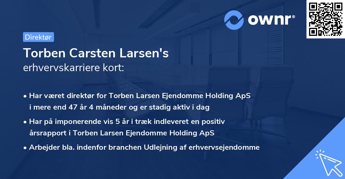 Torben Carsten Larsen's erhvervskarriere kort