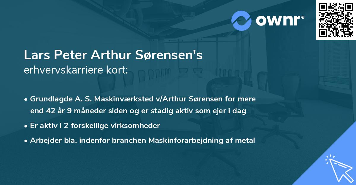 Lars Peter Arthur Sørensen's erhvervskarriere kort