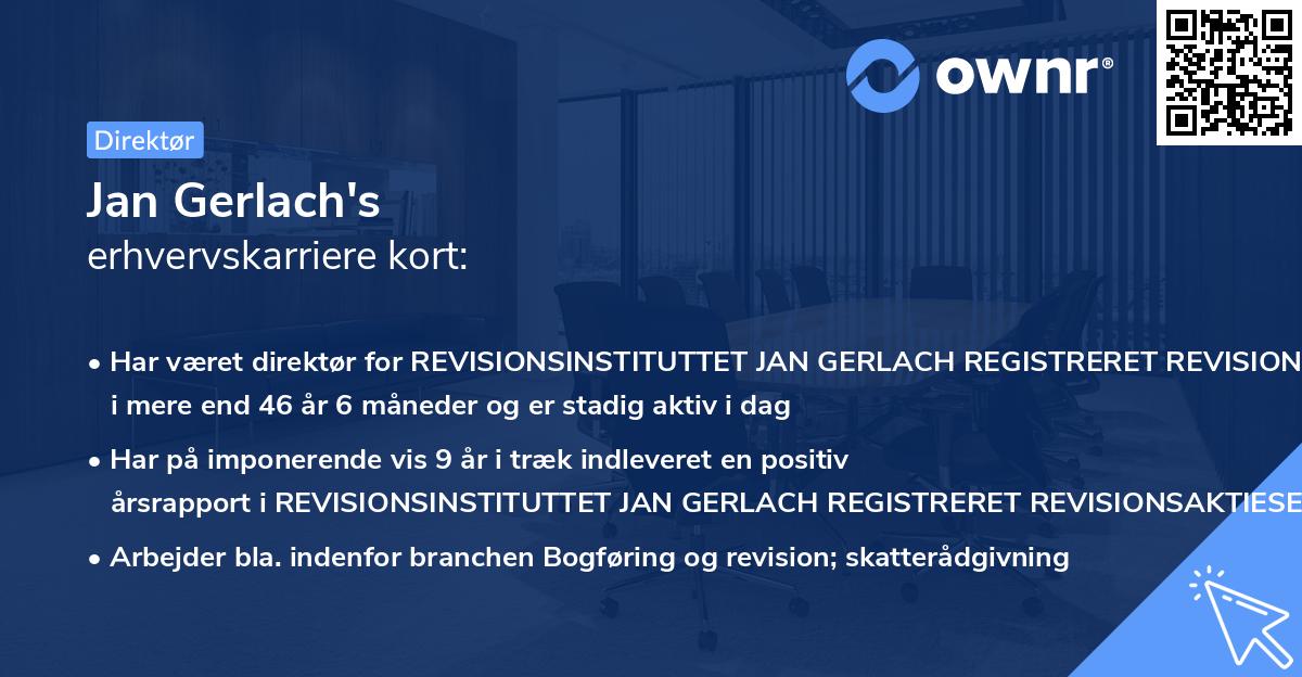 Jan Gerlach's erhvervskarriere kort