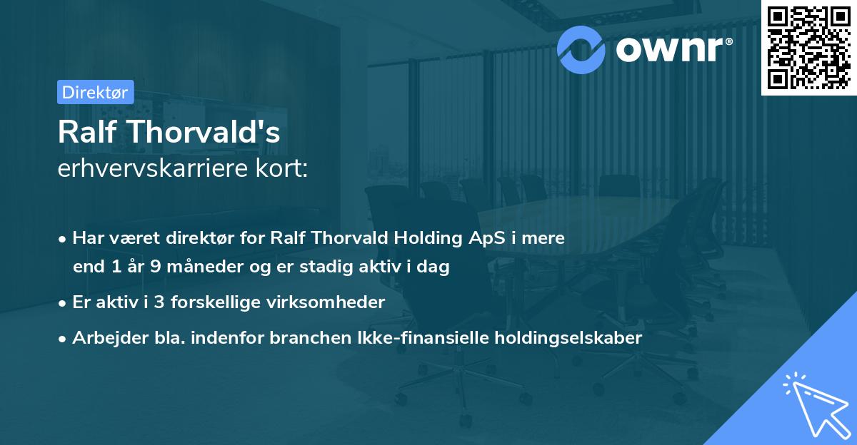 Ralf Thorvald's erhvervskarriere kort