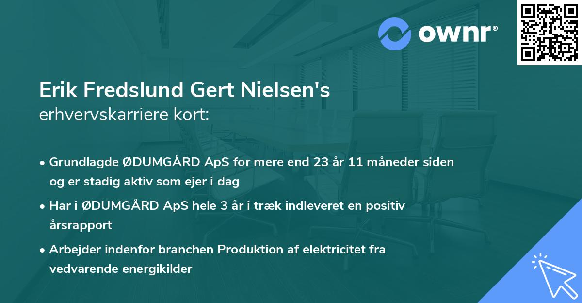 Erik Fredslund Gert Nielsen's erhvervskarriere kort
