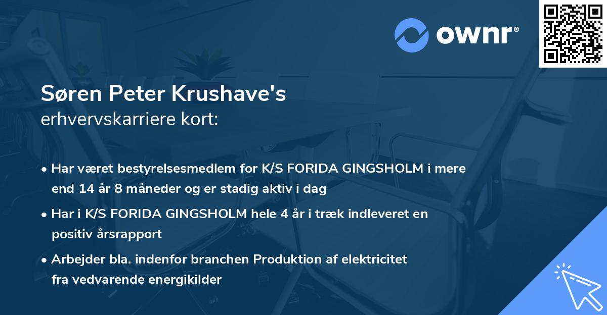Søren Peter Krushave's erhvervskarriere kort