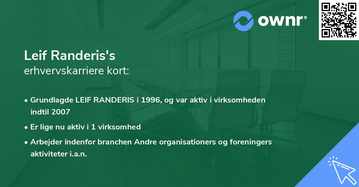 Leif Randeris's erhvervskarriere kort