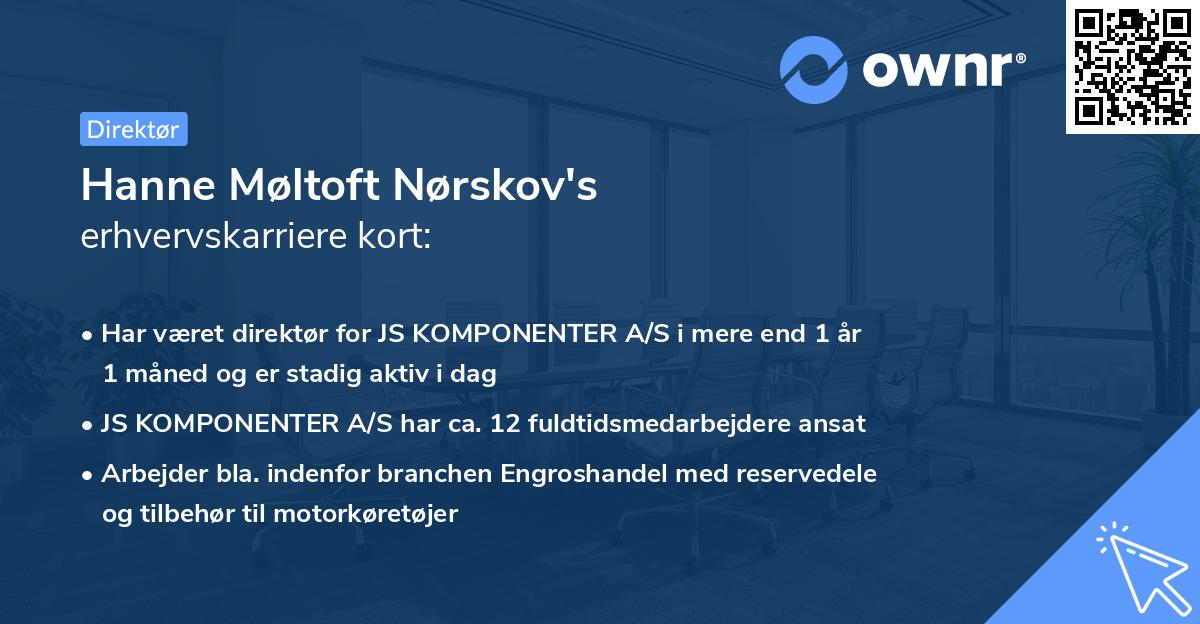 Hanne Møltoft Nørskov's erhvervskarriere kort