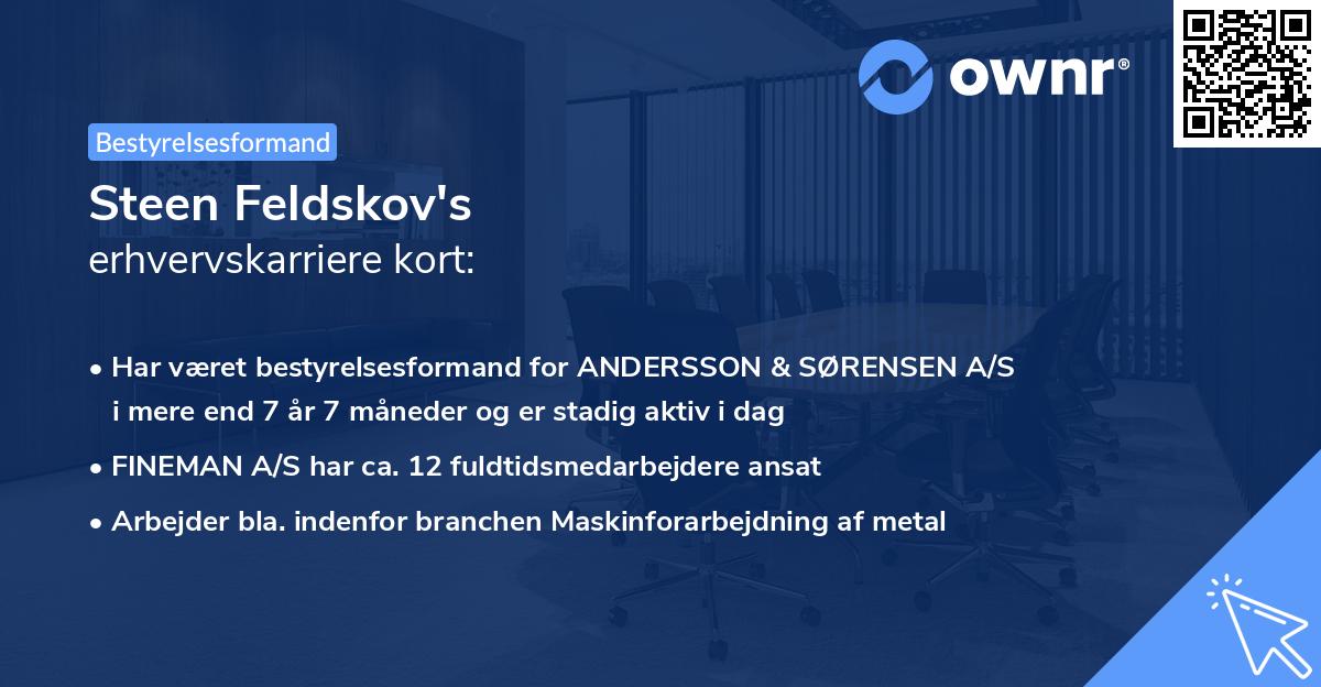 Steen Feldskov's erhvervskarriere kort