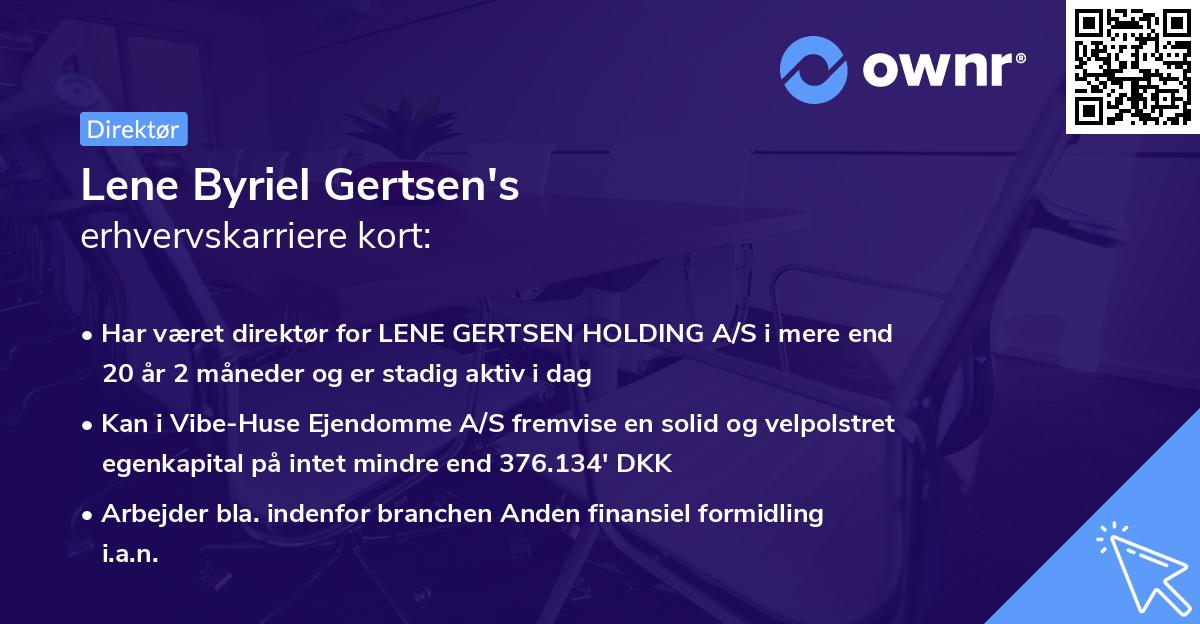 Lene Byriel Gertsen's erhvervskarriere kort