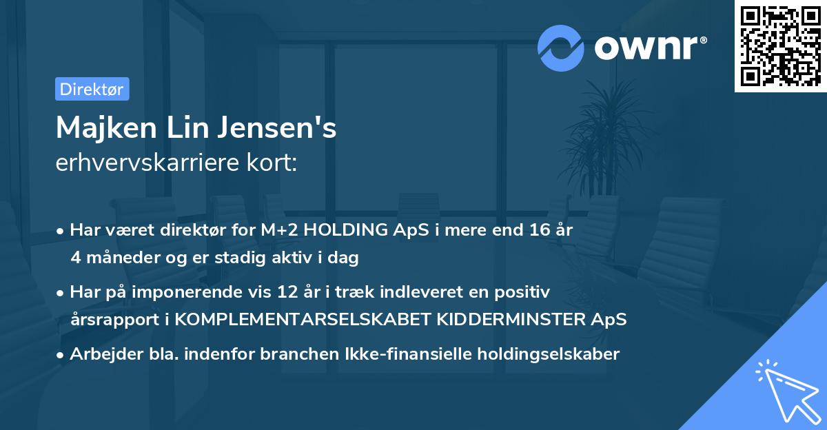 Majken Lin Jensen's erhvervskarriere kort