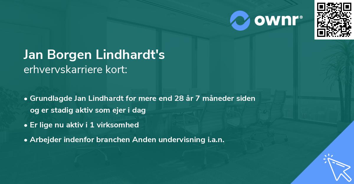 Jan Borgen Lindhardt's erhvervskarriere kort