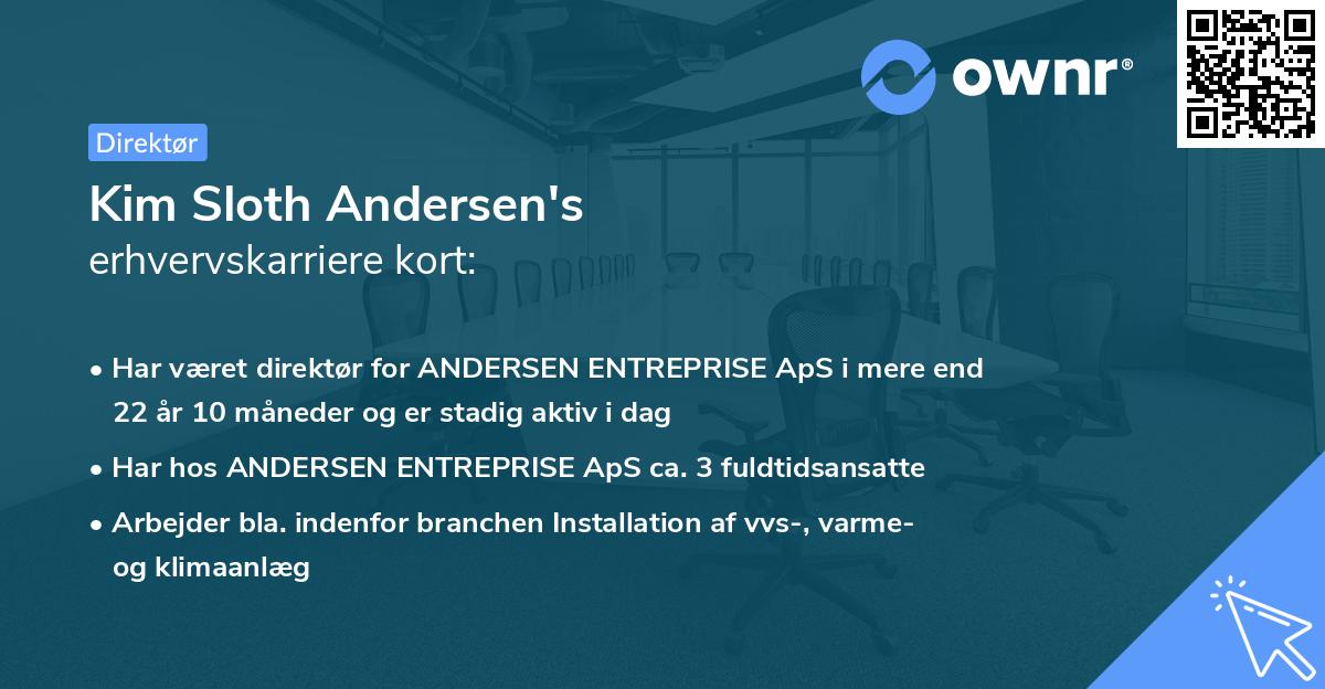 Kim Sloth Andersen's erhvervskarriere kort