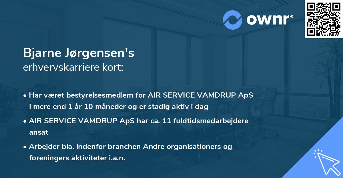 Bjarne Jørgensen's erhvervskarriere kort