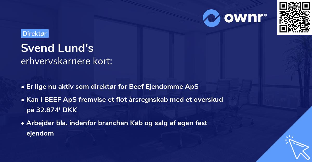 Svend Lund's erhvervskarriere kort
