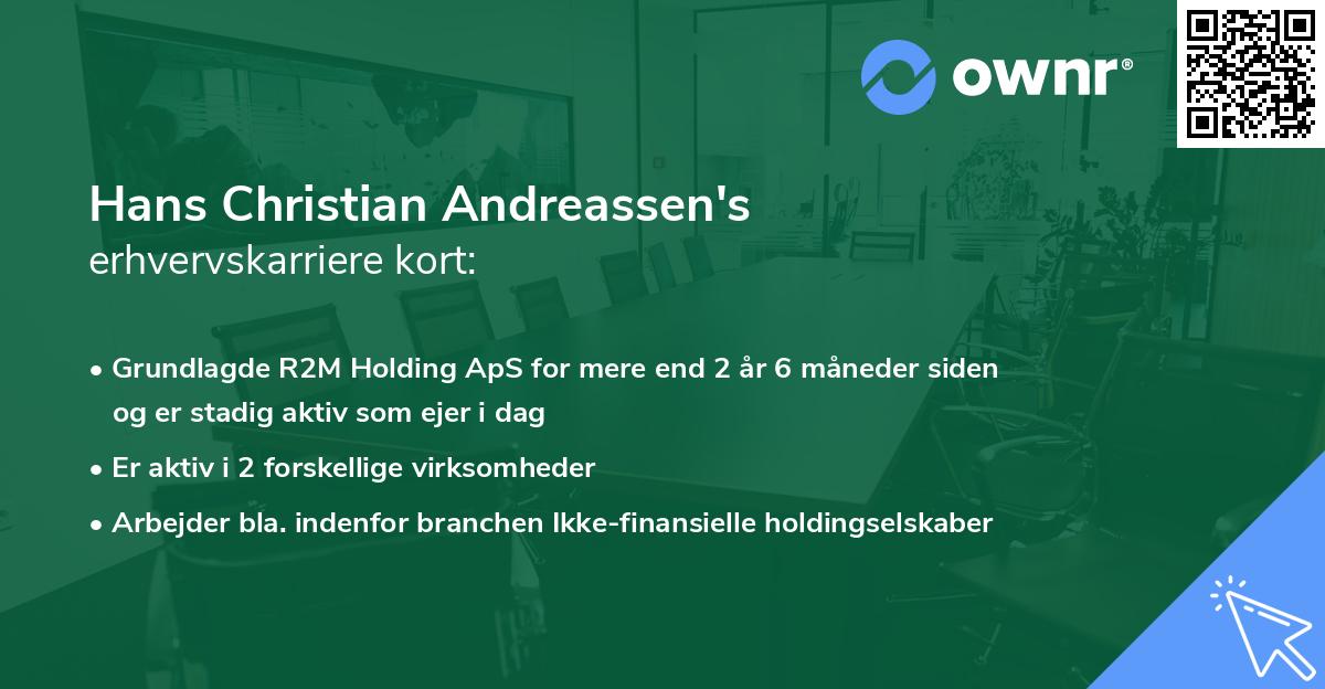 Hans Christian Andreassen's erhvervskarriere kort