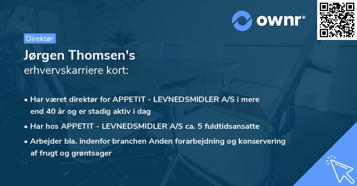Jørgen Thomsen's erhvervskarriere kort