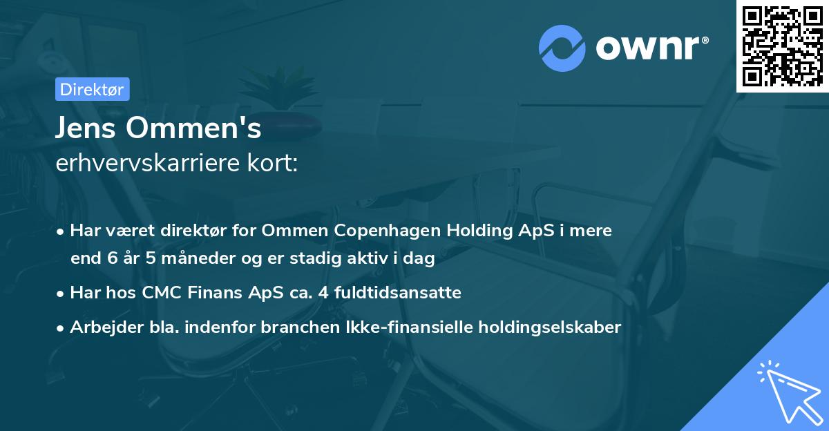 Jens Ommen's erhvervskarriere kort