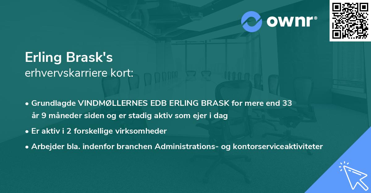 Erling Brask's erhvervskarriere kort