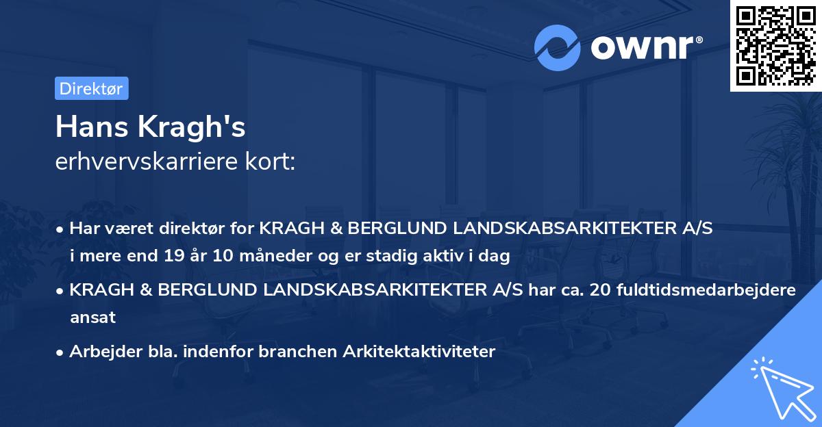 Hans Kragh's erhvervskarriere kort
