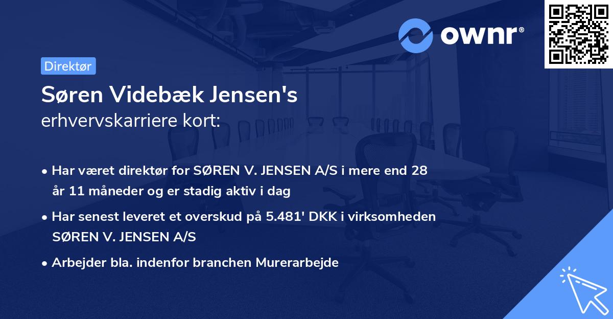 Søren Videbæk Jensen's erhvervskarriere kort