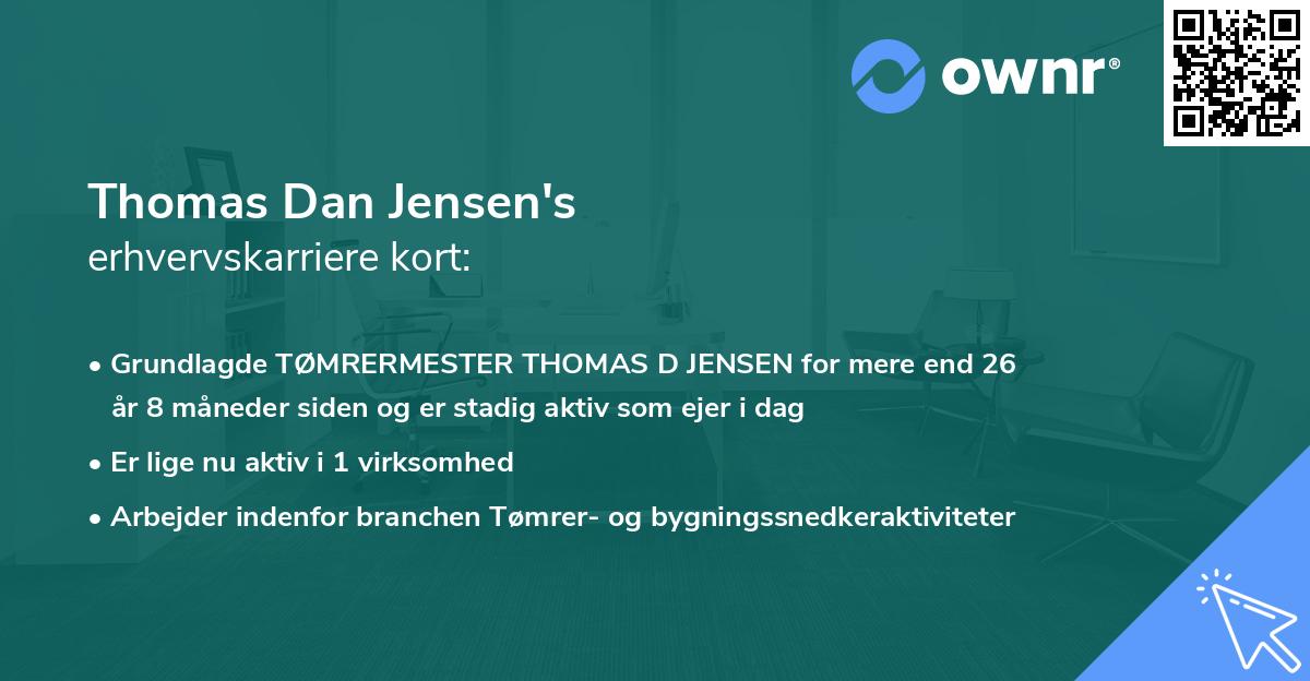 Thomas Dan Jensen's erhvervskarriere kort