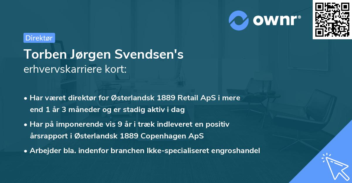 Torben Jørgen Svendsen's erhvervskarriere kort