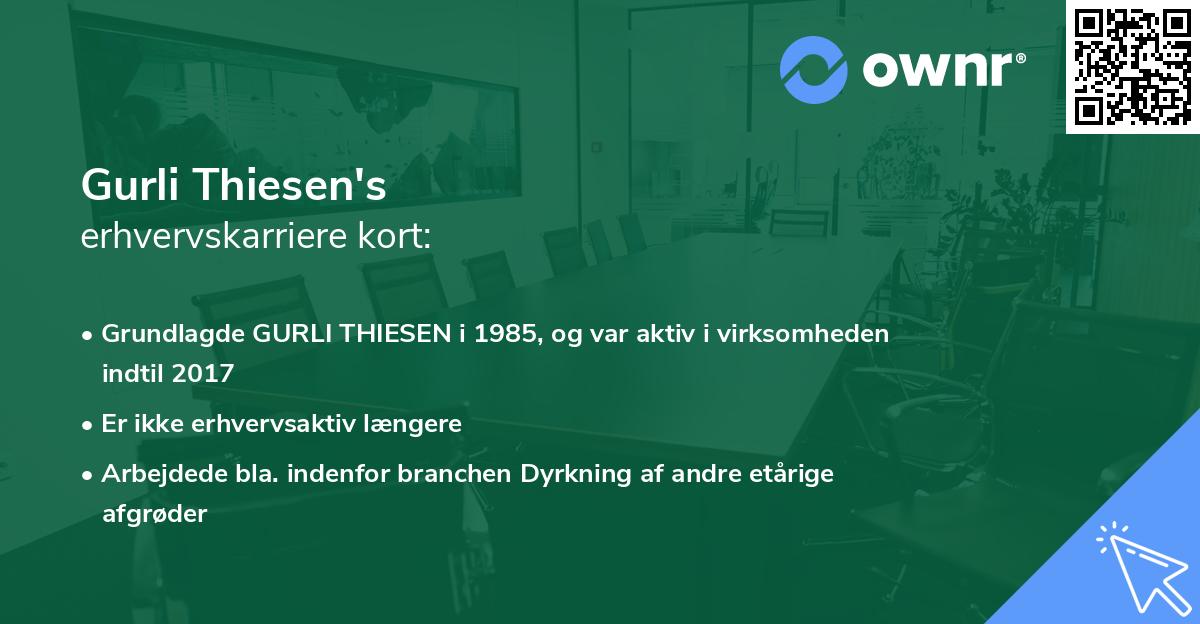 Gurli Thiesen's erhvervskarriere kort