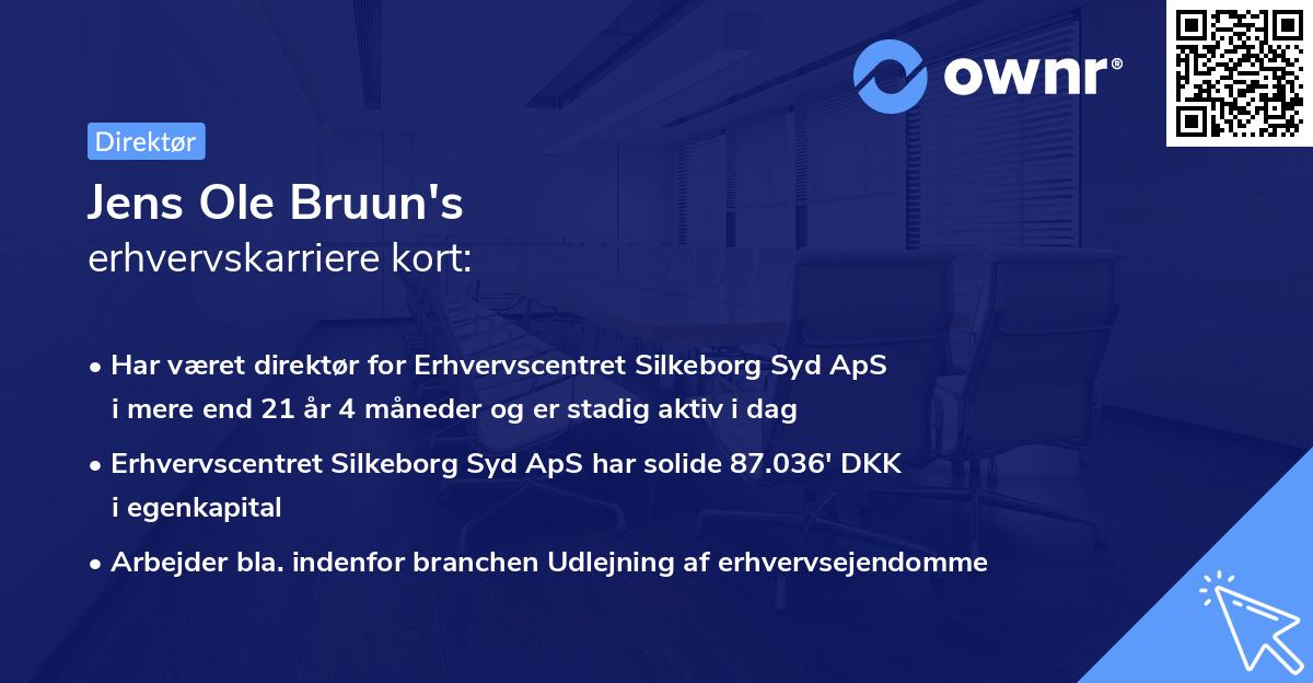 Jens Ole Bruun's erhvervskarriere kort