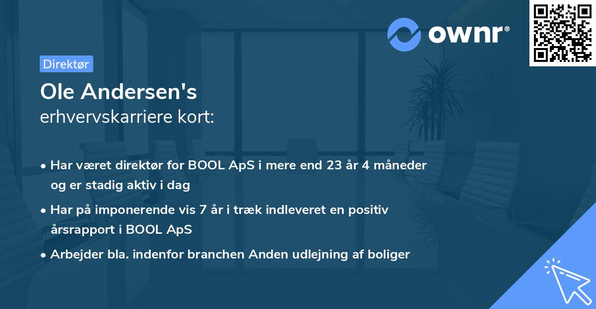 Ole Andersen's erhvervskarriere kort