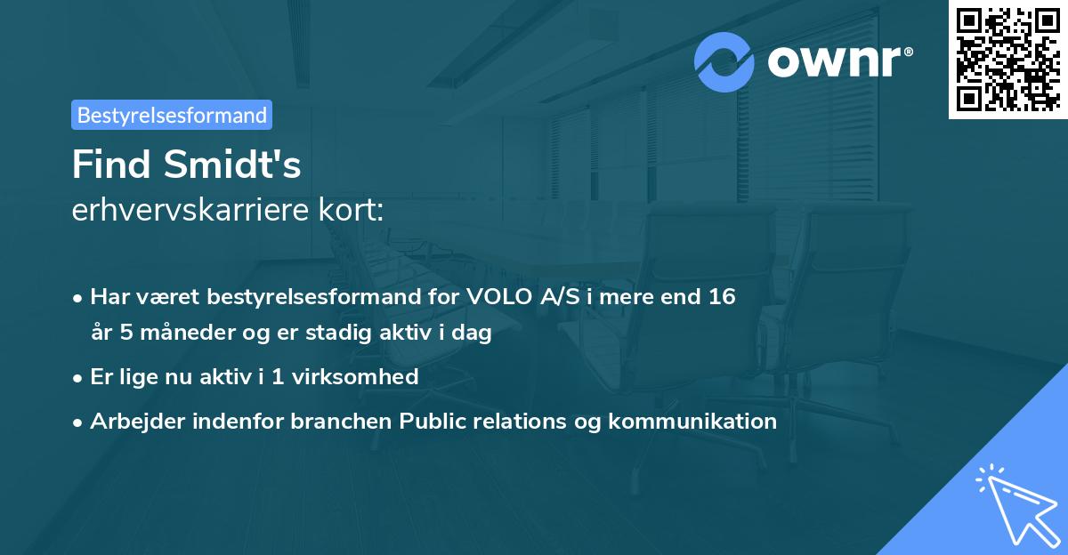 Find Smidt's erhvervskarriere kort