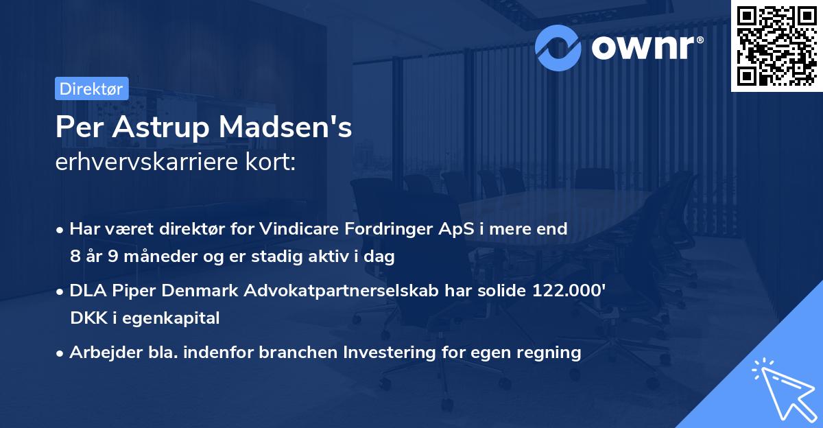 Per Astrup Madsen's erhvervskarriere kort
