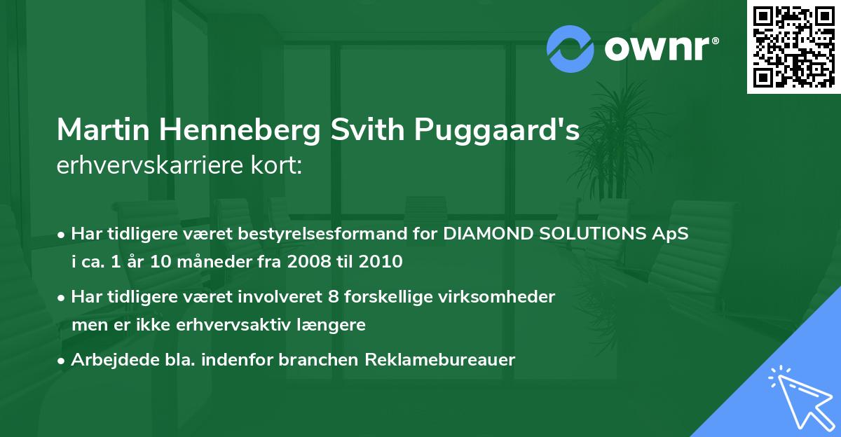 Martin Henneberg Svith Puggaard's erhvervskarriere kort