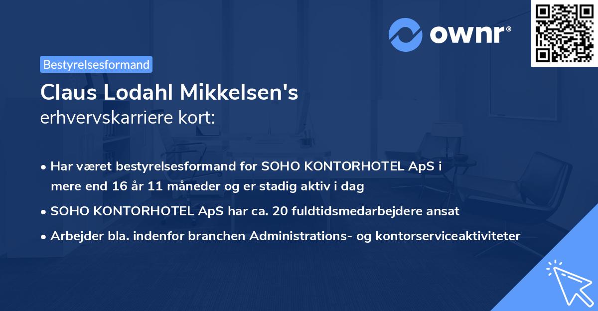 Claus Lodahl Mikkelsen's erhvervskarriere kort