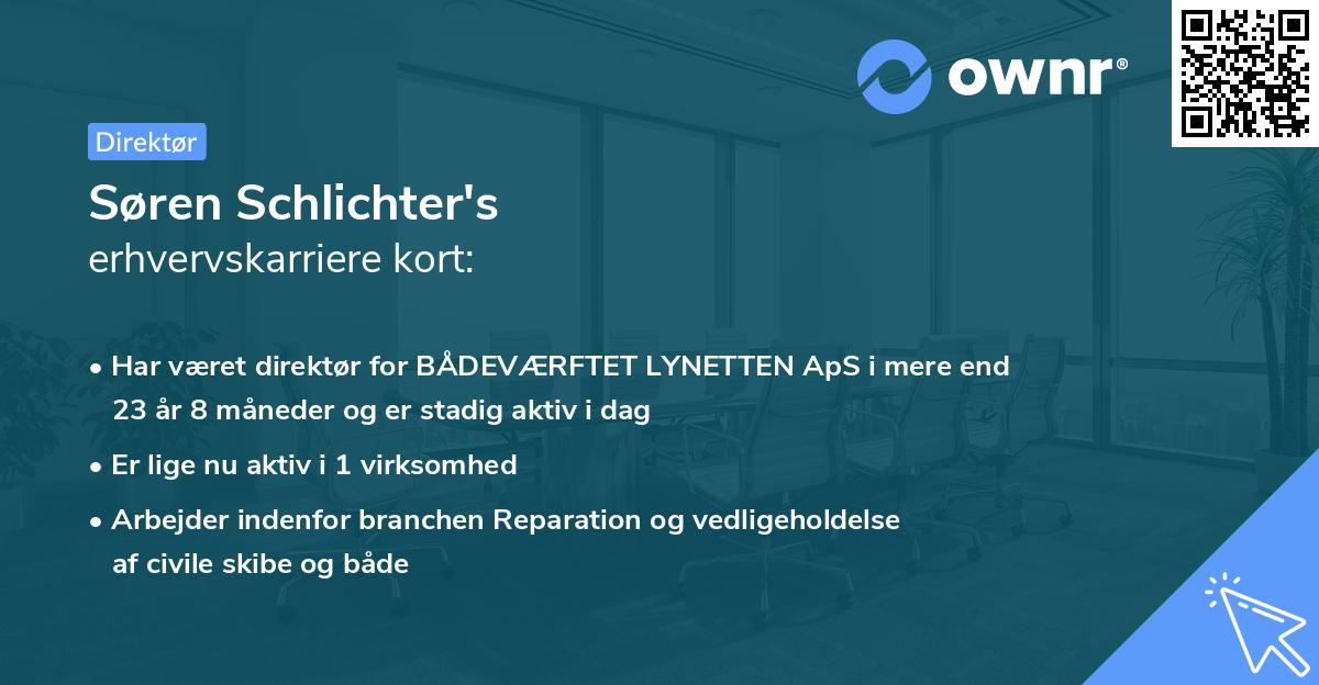 Søren Schlichter's erhvervskarriere kort