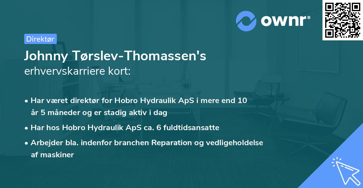 Johnny Tørslev-Thomassen's erhvervskarriere kort