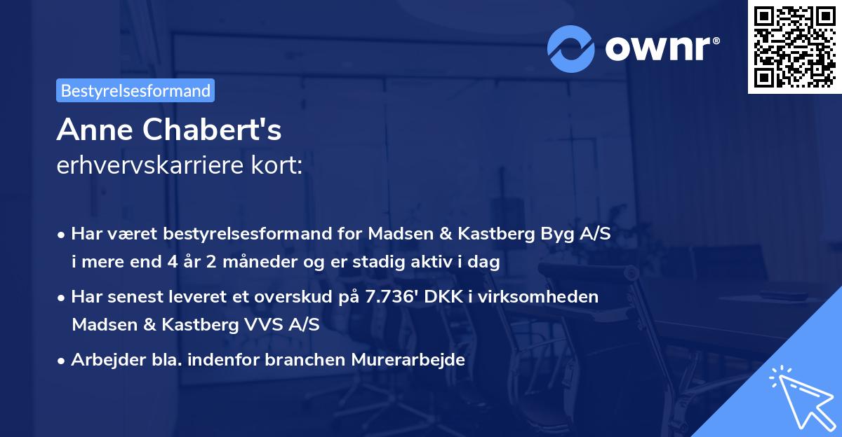 Anne Chabert's erhvervskarriere kort