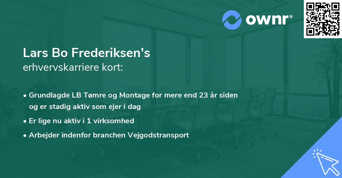 Lars Bo Frederiksen's erhvervskarriere kort