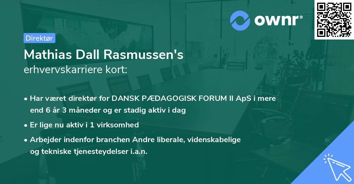 Mathias Dall Rasmussen's erhvervskarriere kort