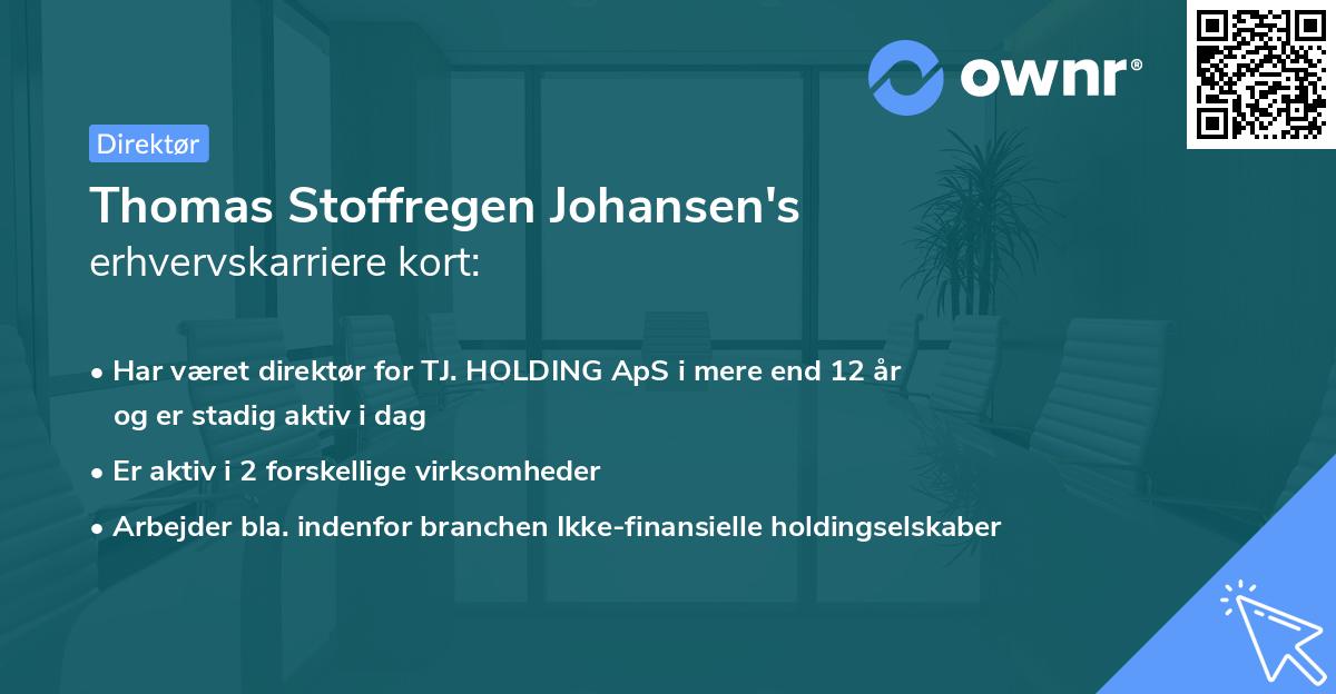 Thomas Stoffregen Johansen's erhvervskarriere kort