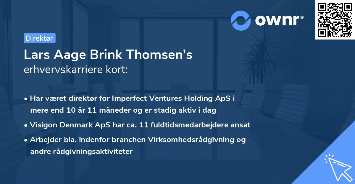 Lars Aage Brink Thomsen's erhvervskarriere kort