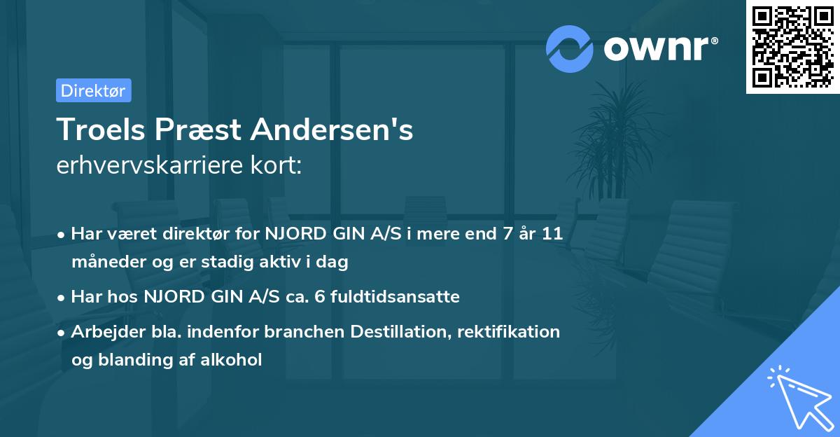 Troels Præst Andersen's erhvervskarriere kort