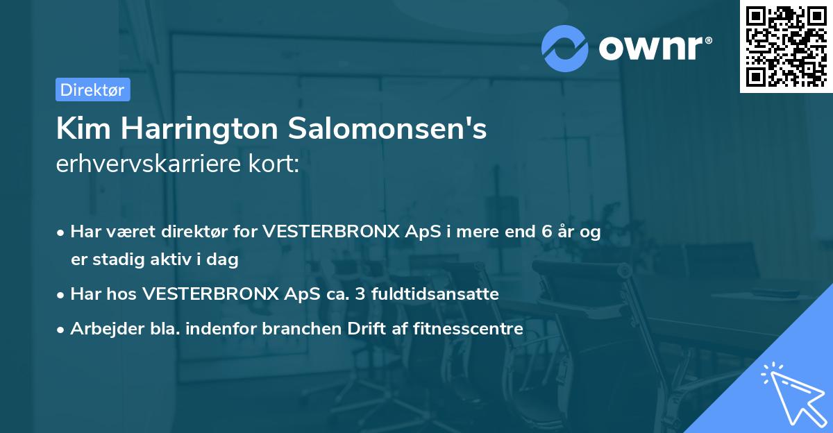 Kim Harrington Salomonsen's erhvervskarriere kort