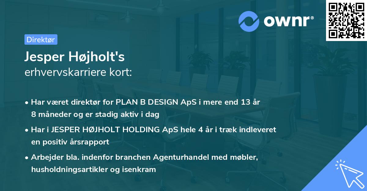 Jesper Højholt's erhvervskarriere kort