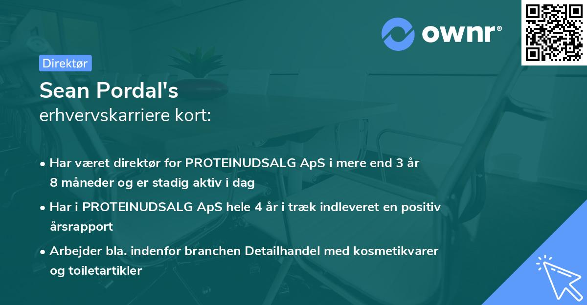 Sean Pordal's erhvervskarriere kort