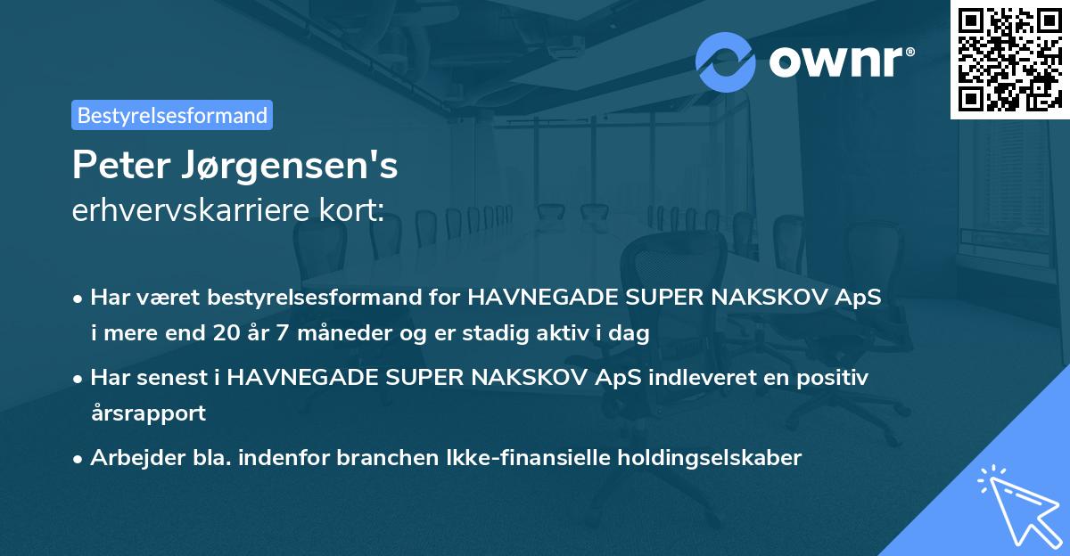 Peter Jørgensen's erhvervskarriere kort