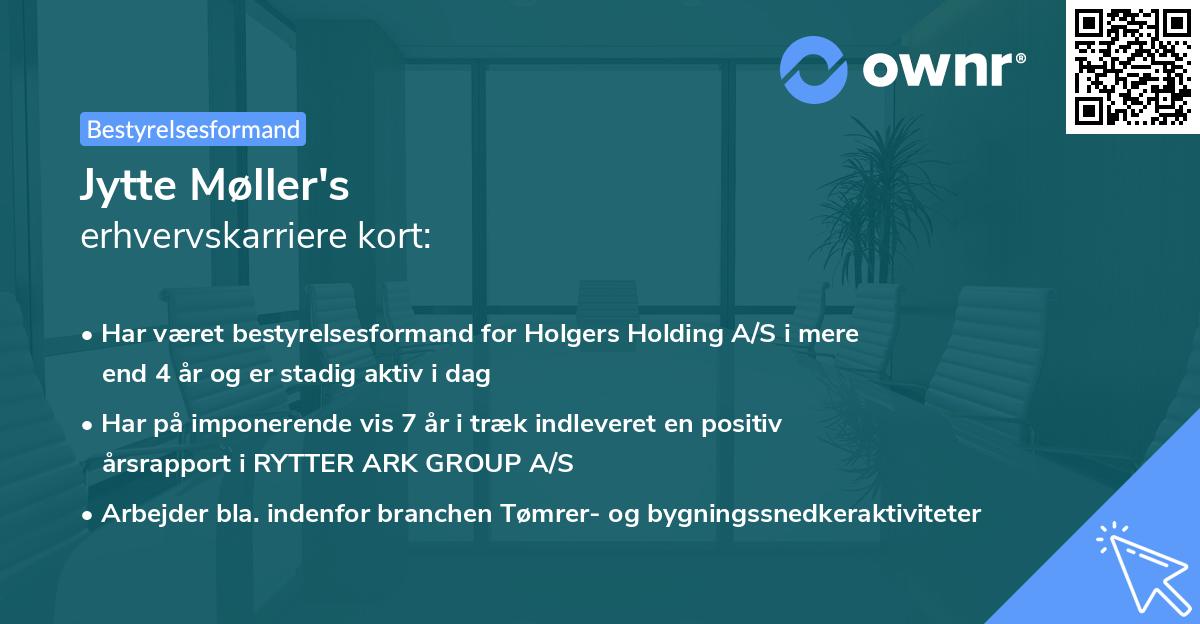 Jytte Møller's erhvervskarriere kort