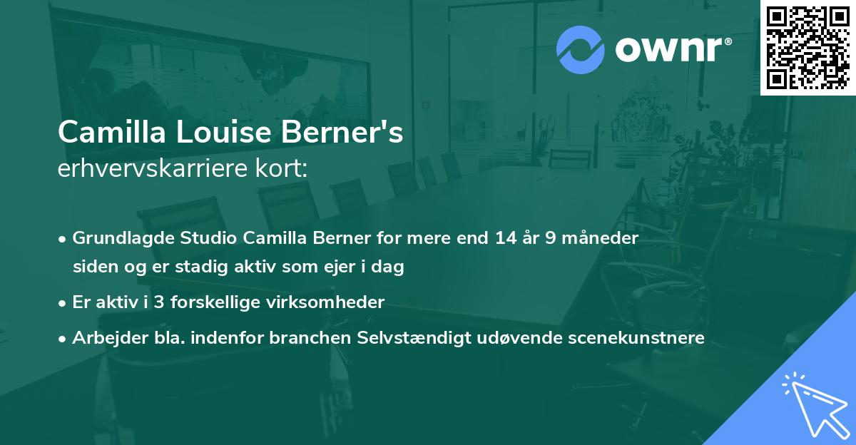 Camilla Louise Berner's erhvervskarriere kort