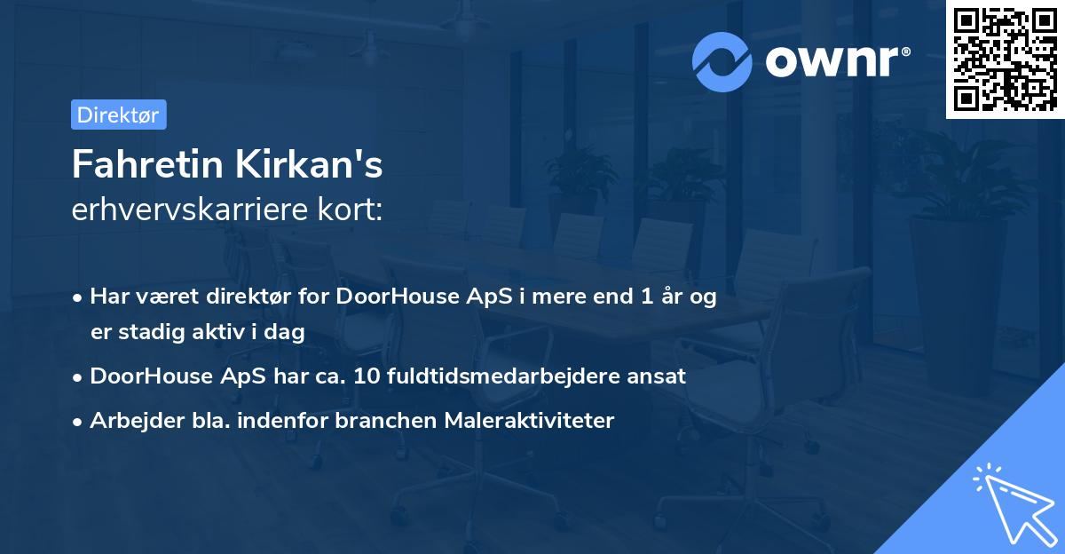 Fahretin Kirkan's erhvervskarriere kort