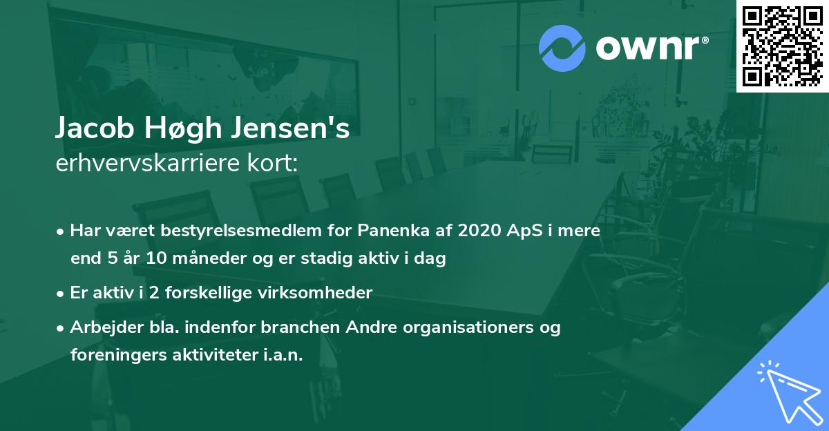 Jacob Høgh Jensen's erhvervskarriere kort